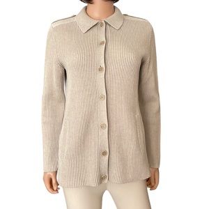Lauren Ralph Lauren heavy cotton rib cardigan jacket